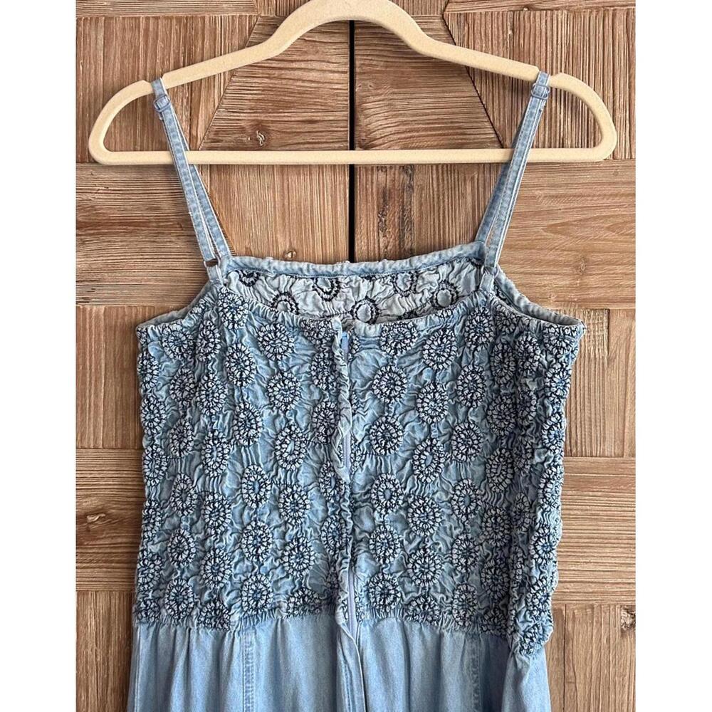 Vtg Jeanology Womens Denim Sleeveless Dress Size 14 Cottage - Picture 4 of 7
